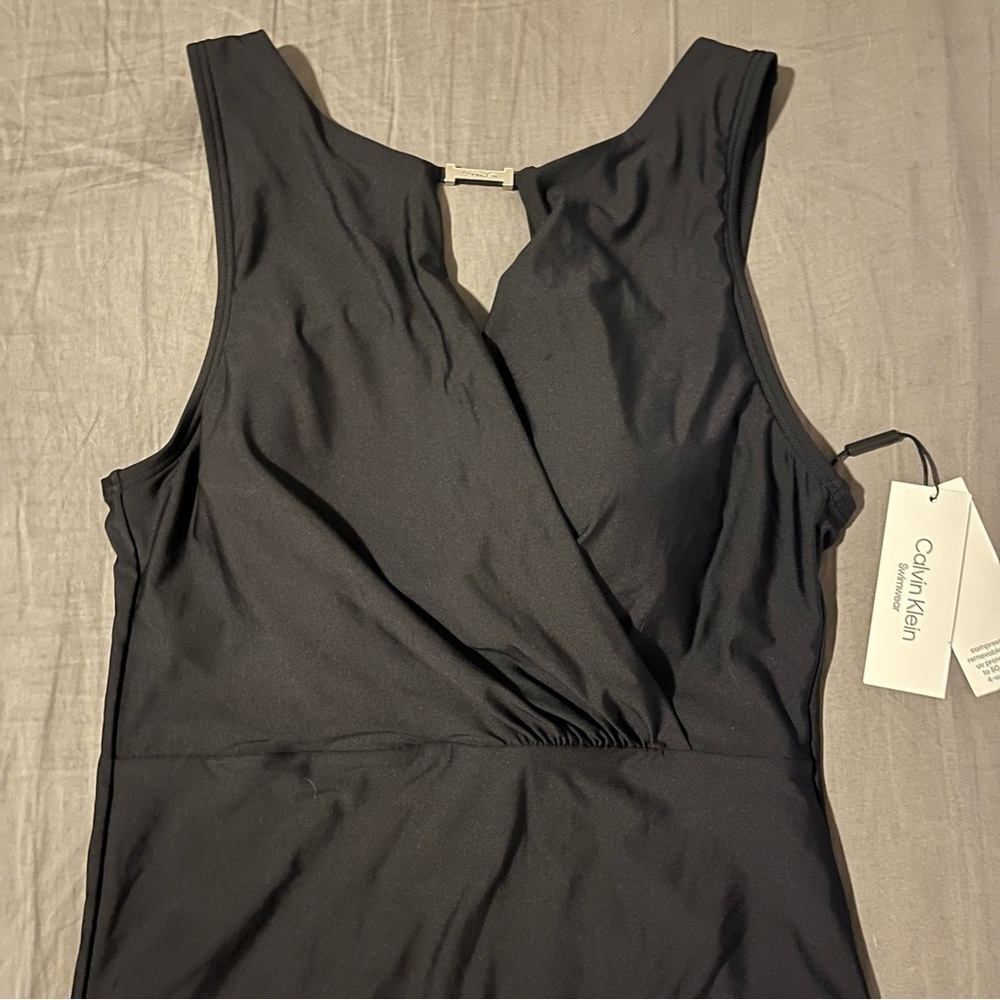 Calvin Klein Standard Tummy Control Panel High Neckline Soft Cups One Piece Swim - Picture 3 of 7